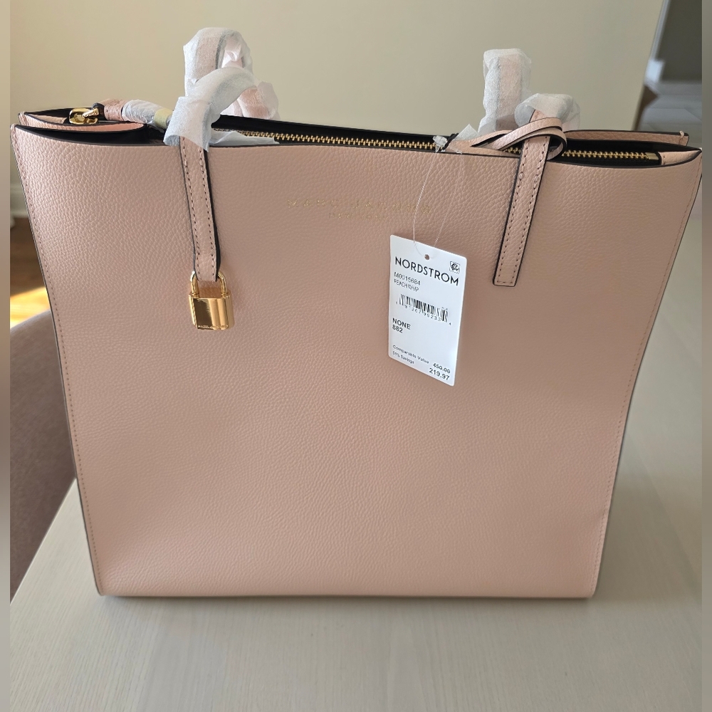 Marc Jacobs Women's Blush Pink Grind Coated Leather Tote $450
